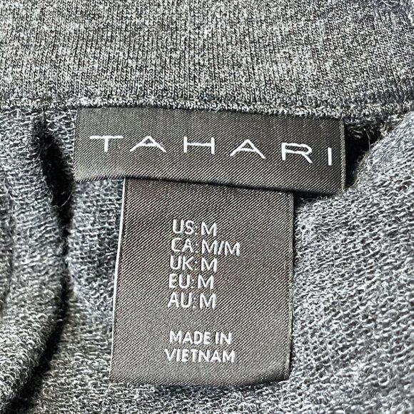 Tahari Sweater Blazer Womens M Gray Stretch Knit Jersey Jacket Workwear Office - Picture 6 of 9